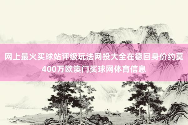 网上最火买球站评级玩法网投大全在德回身价约莫400万欧澳门买球网体育信息