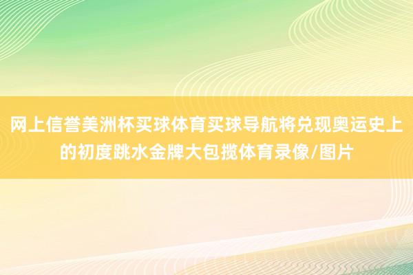 网上信誉美洲杯买球体育买球导航将兑现奥运史上的初度跳水金牌大包揽体育录像/图片