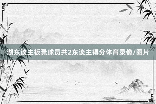 湖东谈主板凳球员共2东谈主得分体育录像/图片