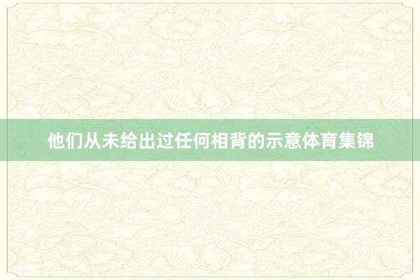 他们从未给出过任何相背的示意体育集锦