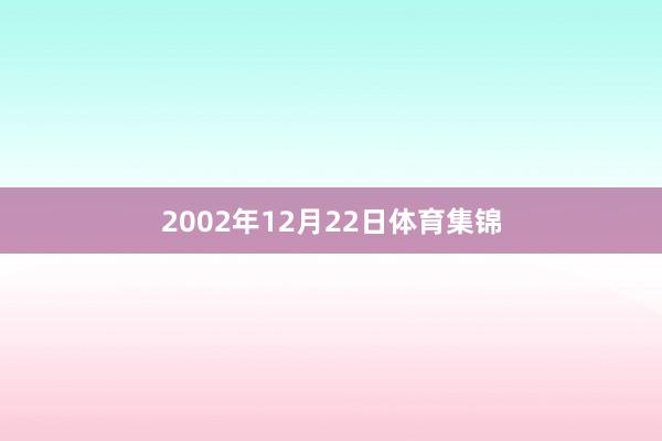 2002年12月22日体育集锦